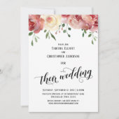Invitation Leur calligraphie Mariage, Bourgogne, Rose Blush (Devant)