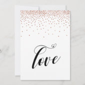 Invitation Leurs cœurs de mariage Script Confettis faux-cuivr (Dos)