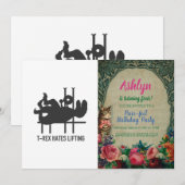 Invitation Levage de haines T-rex - Choisir la couleur arrièr (Devant / Derrière)