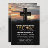 Invitation Levée de montagne, première communion sainte (Devant / Derrière)