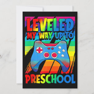 Invitation Leveled My Way Up To Preschool Video Gamer Retour 