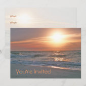 Invitation Lever de Soleil de Plage (avec deux ima (Devant / Derrière)