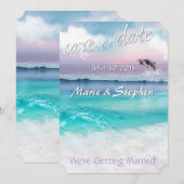 Invitation LEVER DE SOLEIL TROPICAL OCEANIQUE Magnifique Save (Devant / Derrière)