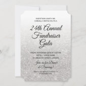 Invitation Leveur de fonds d'entreprise Glitter Argenté Forme (Devant)