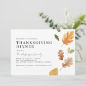 Invitation Levier d'automne | Aquarelle moderne Thanksgiving  (Debout devant)