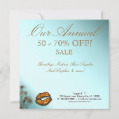 Invitation Lèvres d'or d'Invititation de promo de vente de (Dos)
