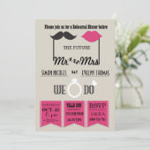 Invitation Lèvres et dîner chic de répétition de typographie (Debout devant)