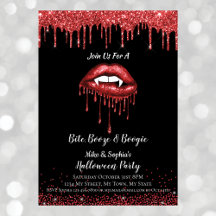 Lèvres paillettes rouges vampire pour soirée Hallo