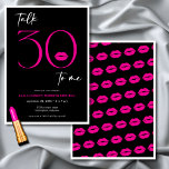 Invitation Lèvres roses minimes modernes Parler trente Annive<br><div class="desc">Moderne et chic,  cette invitation du trentième anniversaire combine le noir et le blanc classique avec des accents de rose chaud,  avec une paire de lèvres joueuses rose chaud. Le design minimal est un design simple et amusant pour célébrer l'anniversaire de l'événement. Créé par Simply Farmhouse Press.</div>