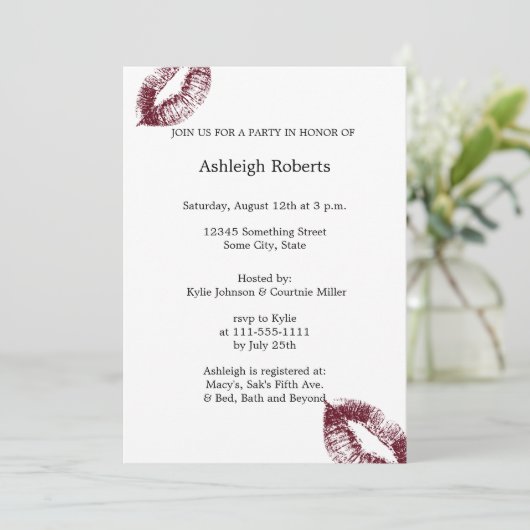 Invitation Lèvres rouges (Debout devant)