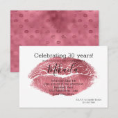 Invitation Lèvres rouges Glam (Devant / Derrière)