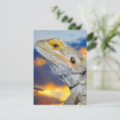 Invitation Lézard gris au coucher du soleil (Debout devant)