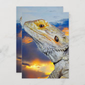 Invitation Lézard gris au coucher du soleil (Devant / Derrière)