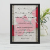 Invitation Lg Red Rose Petals sur Sand Beach Mariage (Debout devant)