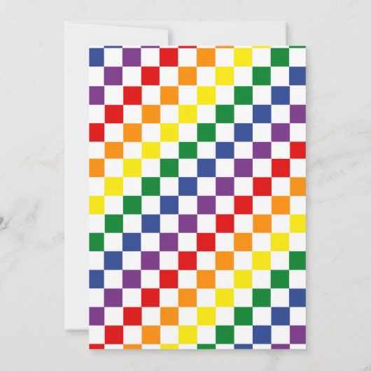 Invitation LGBT Anniversaire de fête Vérification arc-en-ciel (Dos)