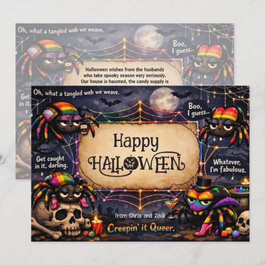 Invitation 🕷️🌈LGBT Creepin’ Ça Déborde de Fierté (Devant / Derrière)