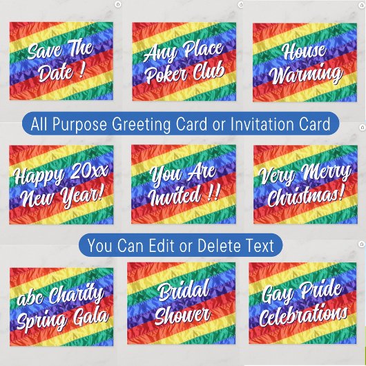 Invitation LGBT LGBTQ Texte personnalisé Tout usage