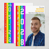 Invitation LGBT Student rainbow Pride Graduation Photo  (Devant / Derrière)