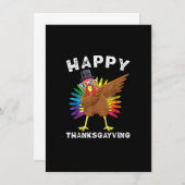 Invitation LGBT Thanksgiving Turkey LGBTQ+ Gay pride arc-en-c (Devant / Derrière)