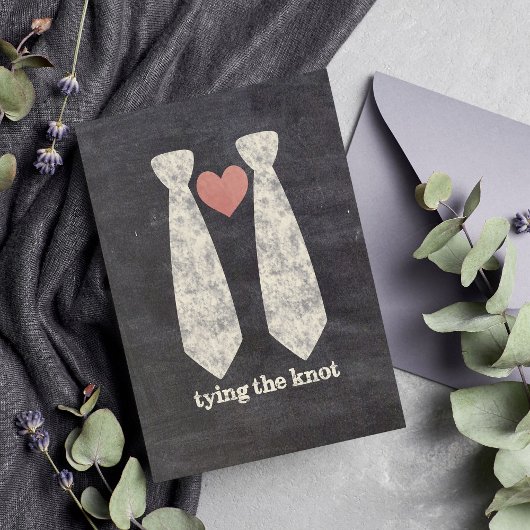 Invitation LGBT Tying Knot Faux Chalkboard Gay Mariage