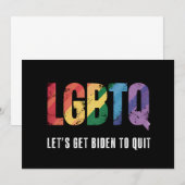 Invitation LGBTQ faisons en sorte que Biden arrête complèteme (Devant / Derrière)