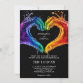 Invitation 🌈 ❤️ LGBTQ Heart of Pride mariage (Devant)