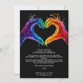 Invitation 🌈 ❤️ LGBTQ Heart of Pride mariage (Dos)