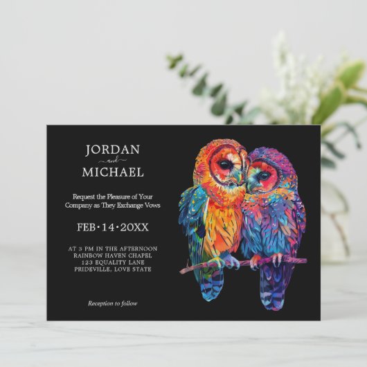 Invitation 🌈 LGBTQ horizontal mariage de l'unité éternelle (Debout devant)