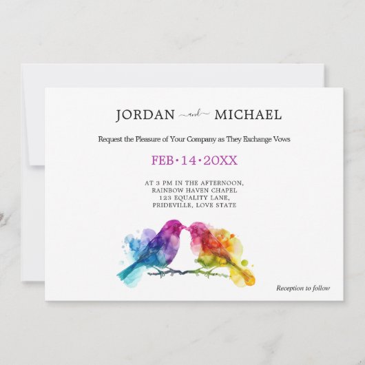 Invitation LGBTQ+ Plongeurs arc-en-ciel horizontaux (Devant)