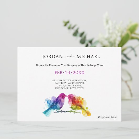 Invitation LGBTQ+ Plongeurs arc-en-ciel horizontaux (Debout devant)