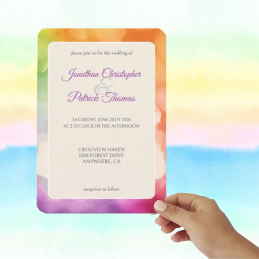 Invitation LGBTQ Pride Mariage L'amour est l'amour arc-en-cie
