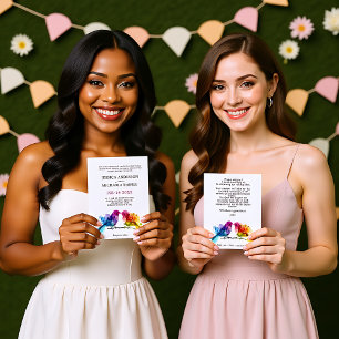Invitation 🌈 🐦 LGBTQ+ Rainbow Lovebirds mariage