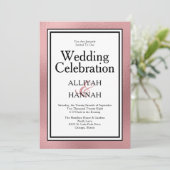 Invitation LGBTQ Rose Gold Moderne Mariage Célébration (Debout devant)