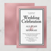 Invitation LGBTQ Rose Gold Moderne Mariage Célébration (Devant / Derrière)