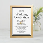 Invitation LGBTQ Rose Gold Moderne Mariage Célébration Invita (Debout devant)