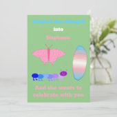 Invitation LGBTQIA Papillon de la Fierté Transgenre Chenille  (Debout devant)