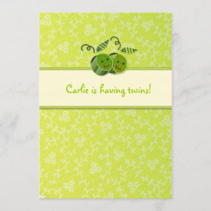 Invitation LGC  Deux pois dans un Baby shower de pois Invitat