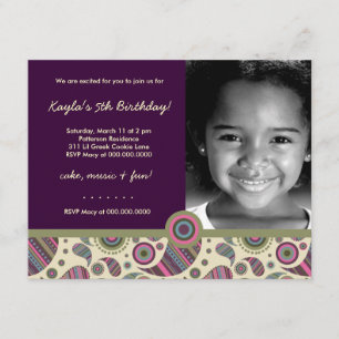 Invitation LGC Paisley mauve doux