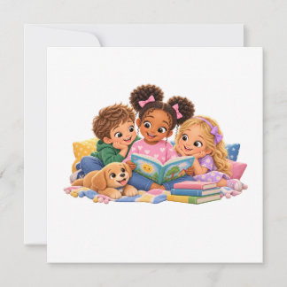 Invitation L'heure du conte pour enfants qui lisent ensemble