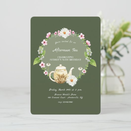 Invitation L'heure du thé (Debout devant)
