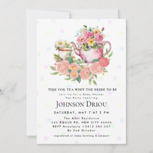 Invitation L'HEURE DU THÉ AVEC LA Fête de Baby Shower Invitat