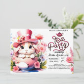Invitation L'heure du thé Baby shower de Bunny (Debout devant)