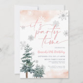 Invitation L'hiver Anniversaire Invitation, C'est l'heure des (Devant)