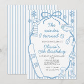 Invitation L'hiver de mes treize ans 13e anniversaire (Devant / Derrière)