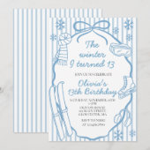 Invitation L'hiver de mes treize ans 13e anniversaire (Devant / Derrière)