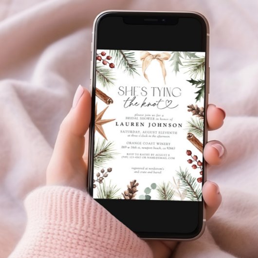 Invitation L'hiver, elle noue la Fête des mariées de la ceint