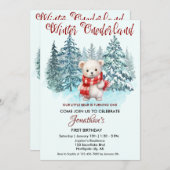 Invitation L'hiver Onederland Premier anniversaire mûre forêt (Devant / Derrière)