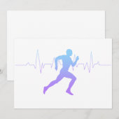 Invitation L'Homme Coure La Silhouette Gradient Et La Ligne D (Devant / Derrière)