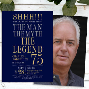 Invitation L'Homme La Légende La Légende Surprise 75e Anniver