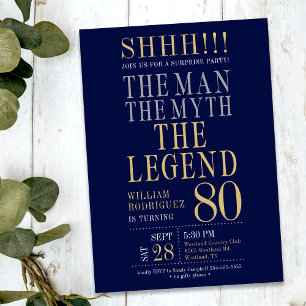 Invitation L'Homme La Légende La Légende Surprise 80e Anniver